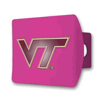 Virginia Tech Pink Metal Hitch Cover with  3D Color Emblem
