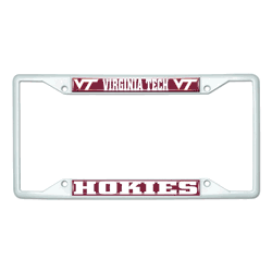 Virginia Tech White Metal License Plate Frame - 6.25"x12.25"