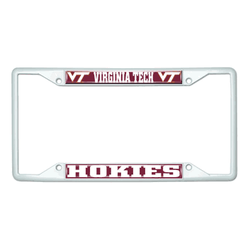 Virginia Tech White Metal License Plate Frame - 6.25