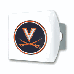 Virginia White Metal Hitch Cover with  3D Color Emblem