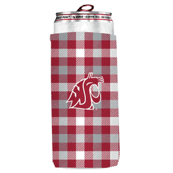 WA State Plaid Insulated Slim Can Sleeve