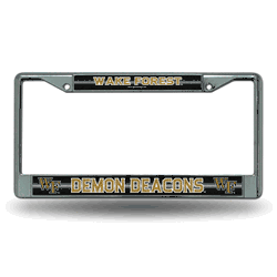 Wake Forest Demon Deacons Classic 12" x 6" Silver Bling Chrome Car/Truck/SUV Auto Accessory