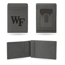 Wake Forest Demon Deacons Gray Laser Engraved Front Pocket Wallet
