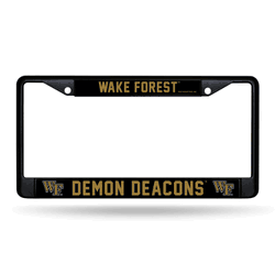 Wake Forest Demon Deacons Primary Black Chrome Frame with Decal Inserts 12" x 6" Car/Truck Auto Accessory