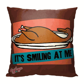 Warner Bros. A Christmas Story Its Smiling At Me Throw Pillow 18x18 Inches