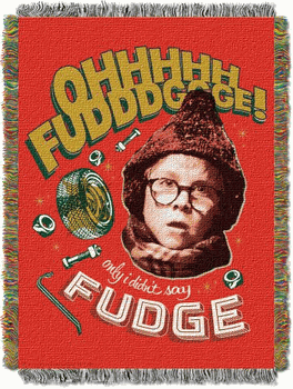 Warner Bros. A Christmas Story Oh Fudge Woven Tapestry Throw Blanket 48x60 Inches