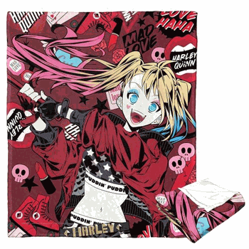 Warner Bros. Batman Harley's Crazy Silk Touch Throw Blanket 50x60 Inches