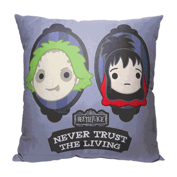 Warner Bros. Beetlejuice Never Trust The Living Throw Pillow 18x18 Inches