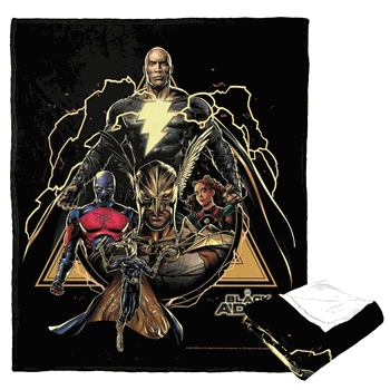 Warner Bros. Black Adam Shazam Silk Touch Throw Blanket 50 x 60 Inches