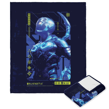 Warner Bros. Blue Beetle Suit Of Armor Silk Touch Throw Blanket 50 x 60 Inches