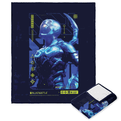 Warner Bros. Blue Beetle Suit Of Armor Silk Touch Throw Blanket 50 x 60 Inches