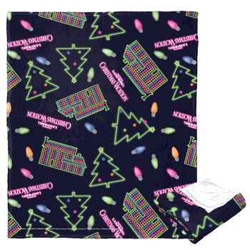 Warner Bros. Christmas Vacation Neon Christmas Lights Silk Touch Throw Blanket 50x60 Inches
