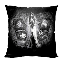 Warner Bros. Corpse Bride Black and White Throw Pillow 18x18 Inches