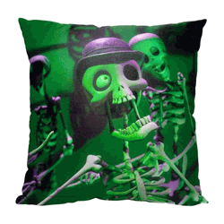 Warner Bros. Corpse Bride Jazzy Skeletons Throw Pillow 18x18 Inches