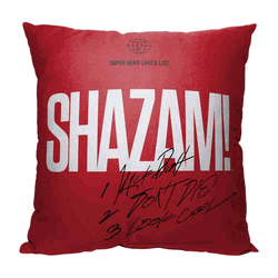 Warner Bros. DC Comics Shazam Check List Throw Pillow 18x18 Inches