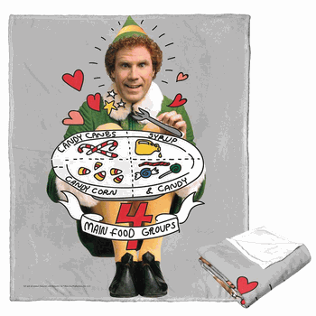 Warner Bros. Elf 4 Food Groups Silk Touch Throw Blanket 50x60 Inches