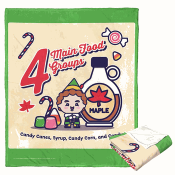 Warner Bros. Elf 4 Main Food Groups Cartoon Silk Touch Throw Blanket 50x60 Inches