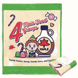 Warner Bros. Elf 4 Main Food Groups Cartoon Silk Touch Throw Blanket 50x60 Inches