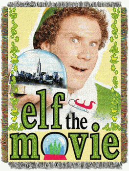 Warner Bros. Elf Elffin Woven Tapestry Throw Blanket 48x60 Inches