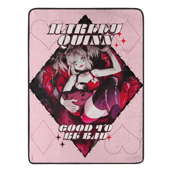 Warner Bros. Harley Quinn Good To Be Bad Micro Raschel Throw Blanket 46 x 60 Inches