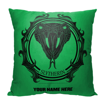 Warner Bros. Harry Potter Bold Slytherin Personalized Throw Pillow 18x18 Inches