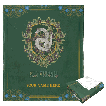 Warner Bros. Harry Potter Botanical Slytherin Personalized Silk Touch Throw Blanket 50x60 Inches
