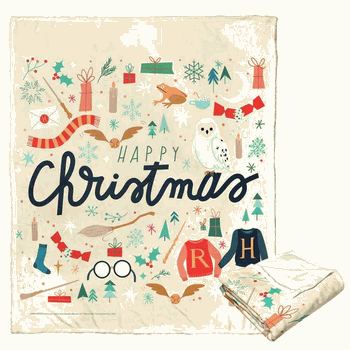 Warner Bros. Harry Potter Everything Happy This Chirstmas Silk Touch Throw Blanket 50x60 Inches