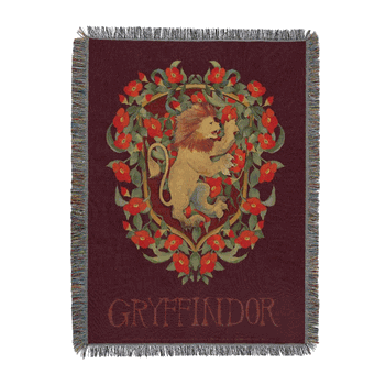 Warner Bros. Harry Potter Floral Gryffindor Tapestry Throw Blanket 48x60 Inches