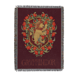 Warner Bros. Harry Potter Floral Gryffindor Tapestry Throw Blanket 48x60 Inches