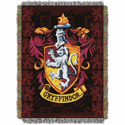 Warner Bros. Harry Potter Gryffindor Shield Woven Tapestry Throw Blanket 48x60 Inches