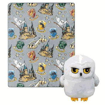 Warner Bros. Harry Potter Hedwig Magic Silk Touch Throw Blanket with Plush Hugger 40x50 Inches