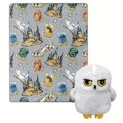 Warner Bros. Harry Potter Hedwig Magic Silk Touch Throw Blanket with Plush Hugger 40x50 Inches