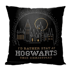 Warner Bros. Harry Potter Hogwarts Christmas Throw Pillow 18x18 Inches