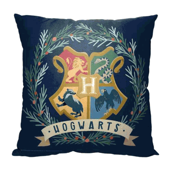 Warner Bros. Harry Potter Hogwarts Wreath Throw Pillow 18x18 Inches
