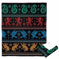 Warner Bros. Harry Potter Houses Sweater Silk Touch Throw Blanket 50x60 Inches