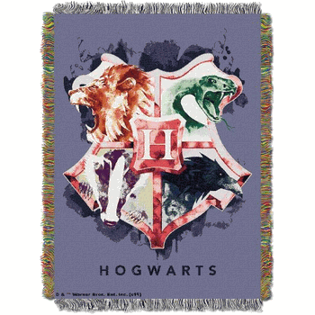 Warner Bros. Harry Potter Houses Together Woven Tapestry Throw Blanket 48x60 Inches