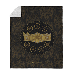 Warner Bros. House of the Dragon Dragons Did Silk Touch Sherpa Throw Blanket 50x60 Inches