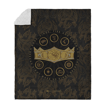 Warner Bros. House of the Dragon Dragons Did Silk Touch Sherpa Throw Blanket 50x60 Inches