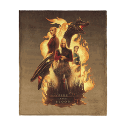 Warner Bros. House of the Dragon Fire and Blood Reigns Silk Touch Throw Blanket 40x50 Inches