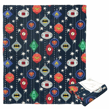 Warner Bros. Justice League Hero Ornaments Silk Touch Throw Blanket 50x60 Inches