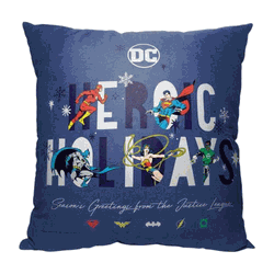 Warner Bros. Justice League Heroic Holidays Throw Pillow 18x18 Inches