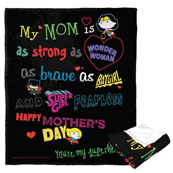 Warner Bros. Justice League Mom Is Super Silk Touch Throw Blanket 50x60 Inches