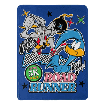 Warner Bros. Looney Tunes Beep Beep Micro Raschel Throw Blanket 46x60 Inches