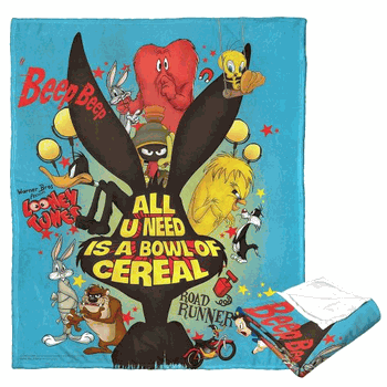 Warner Bros. Looney Tunes Bowl Of Cereal Silk Touch Throw Blanket 50x60 Inches