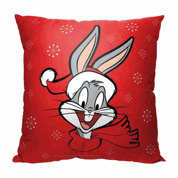 Warner Bros. Looney Tunes Holiday Bugs Throw Pillow 18x18 Inches