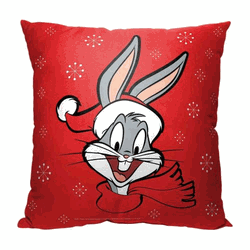Warner Bros. Looney Tunes Holiday Bugs Throw Pillow 18x18 Inches