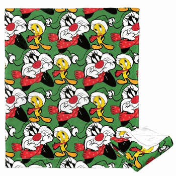 Warner Bros. Looney Tunes Holiday Dreamers Silk Touch Throw Blanket 50x60 Inches