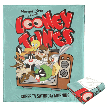 Warner Bros. Looney Tunes Super Saturday Silk Touch Throw Blanket 50x60 Inches