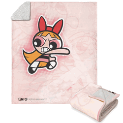 Warner Bros. Powerpuff Girls Blossom Battle Silk Touch Sherpa Throw Blanket 50x60 Inches