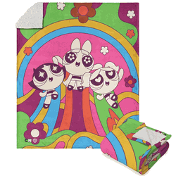 Warner Bros. Powerpuff Girls Groovy Girls Silk Touch Sherpa Throw Blanket 50x60 Inches
